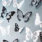 18 шт.лот 3D хрустальные бабочки, настенные наклейки, красивая бабочка для детской комнаты, настенные наклейки, украшение для дома на стену