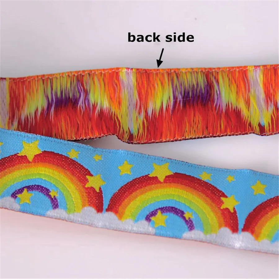 Лента жаккардовая Радужная с вышивкой 10 ярдов * 7/8 дюйма (22 мм)|rainbow ribbon|handmade ribbonribbon
