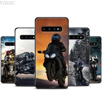 Moto Cross Motorcycle Sports Black TPU Case for Samsung Galaxy S20 S21 Note Ultra S10 Lite Plus S10e Soft Cover