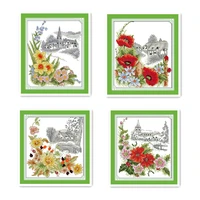 four seasons flowers spring flowers poppies qiuju christmas red 11ct handmade diy sewing embroidery cross stitch embroidery