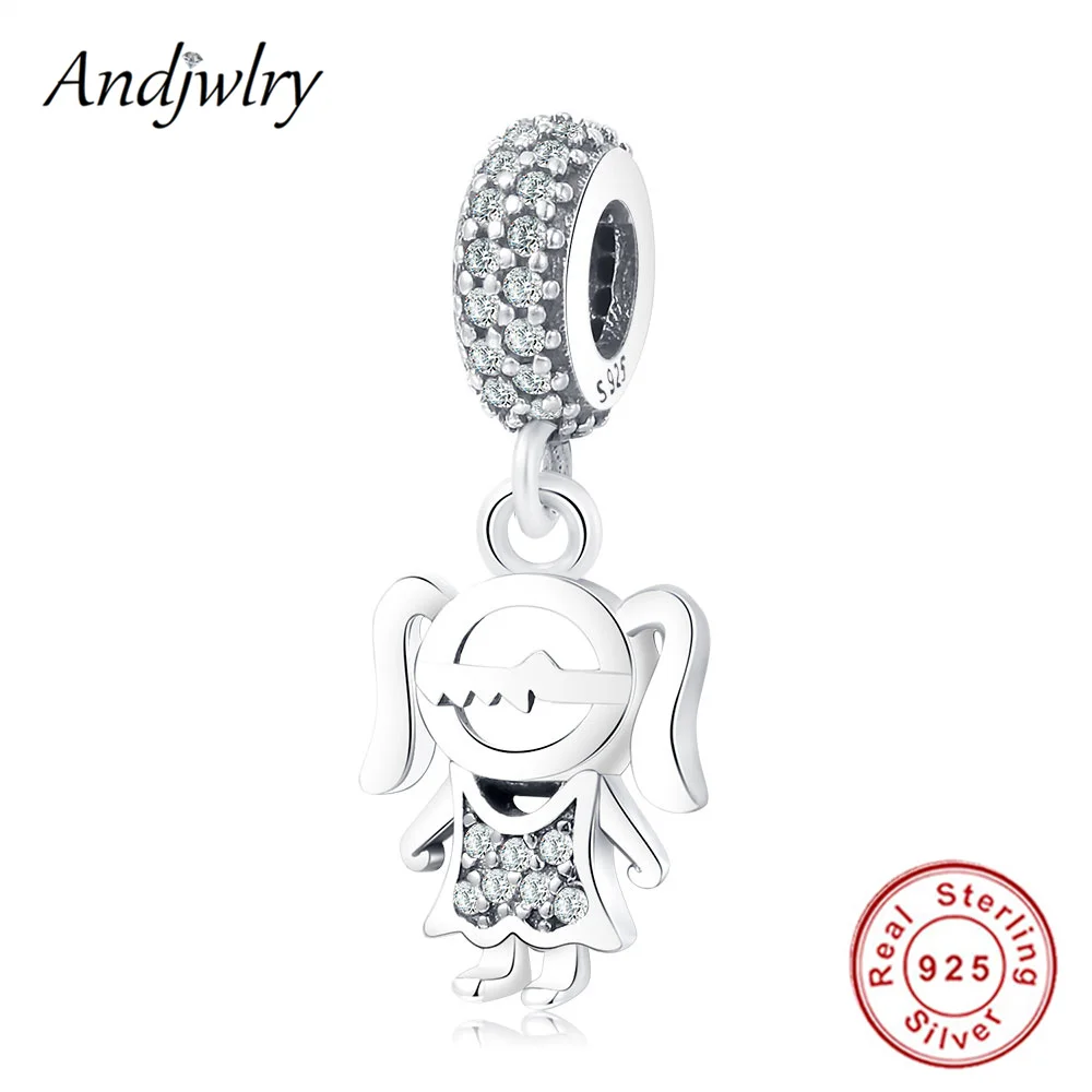 Ajw0590 925 пробы серебряные браслеты Pandora, оригинальные бусины, подвески для девушки, бусины для рукоделия, изготовление ювелирных изделий Berloque - Цвет: Ajw0590