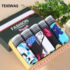 5 шт., мужские хлопковые трусы-боксеры с забавным дизайном