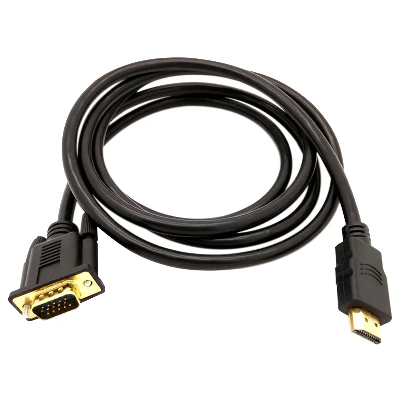 М 1 8 м HDMI к VGA Кабель адаптер между мужчинами видео разъем Кабели для HD плеер ТВ