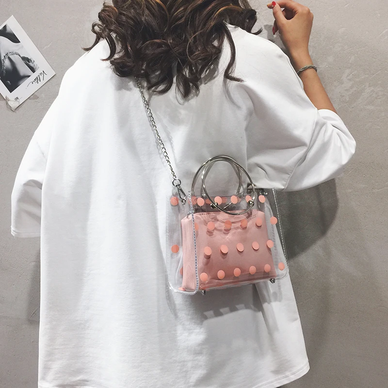Прозрачная Желейная дорожная сумка-тоут 2019 летняя новая качественная женская