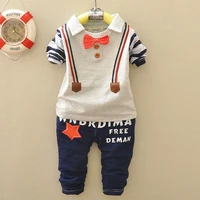 new hot boys baby clothing 2 pieces long sleeved t shirt trousers letter handsome fashion