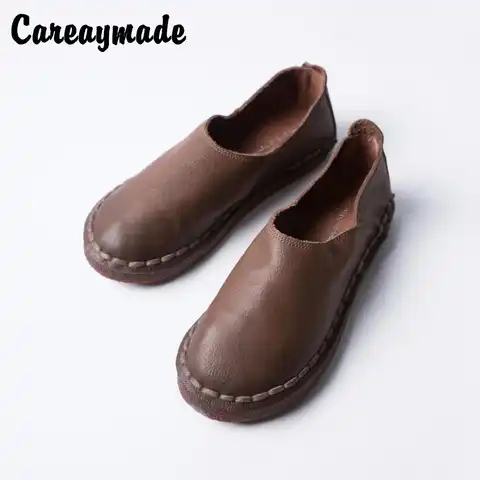 Careaymade-обувь из натуральной кожи, обувь на плоской подошве ручной работы, обувь в стиле ретро mori girl, модная обувь в стиле ретро 3 вида цветов
