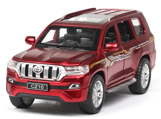 Литой 1:32 Масштаб Toyota prado модели автомобилей металлическая модель звук и светильник оттягивается SUV 6 дверей можно открыть для детских игрушек