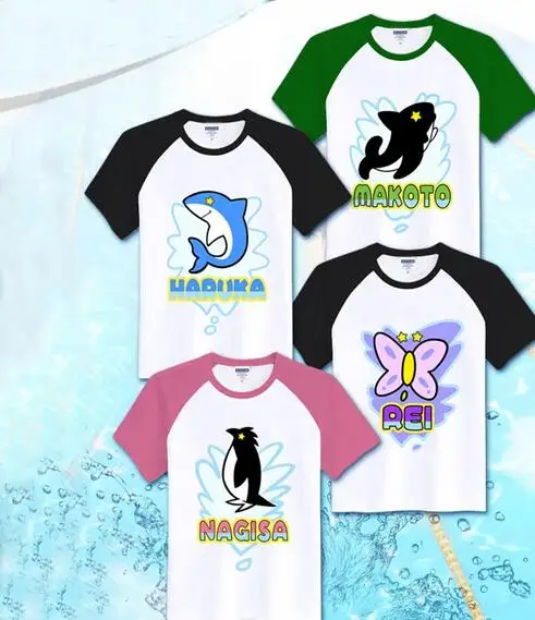 Free! Iwatobi Club Makoto Tachibana Huruka Rei Nagisa T-shirt tee t shirt | Мужская одежда