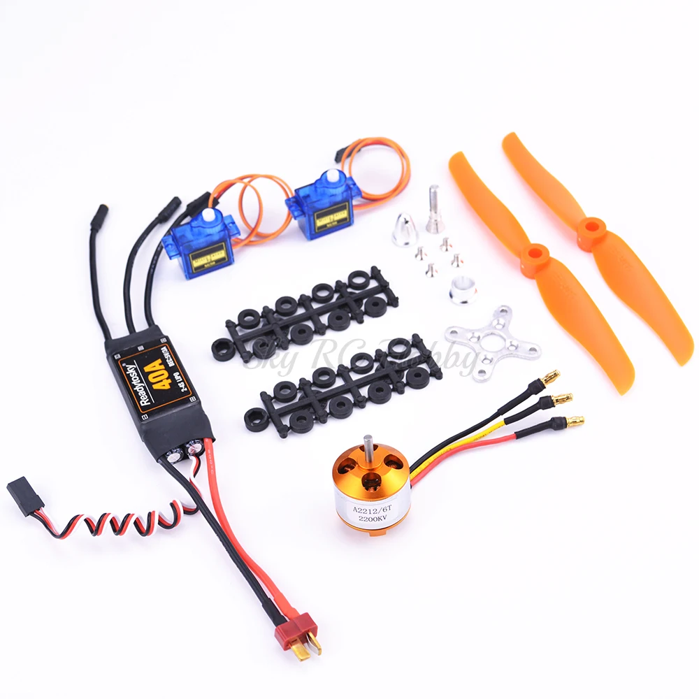 A2212 2212 1400kv 2200kv бесщеточный двигатель 40A ESC SG90 9G Micro Servo 6035 / 8060 Propeller для