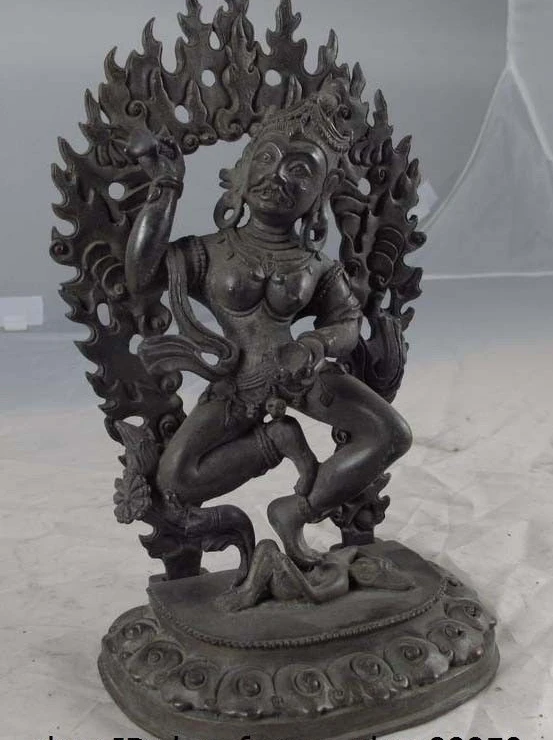 8 Тибетский буддизм старая Чистая медь и бронза Setrap Чэнь Ваджраварахи статуя