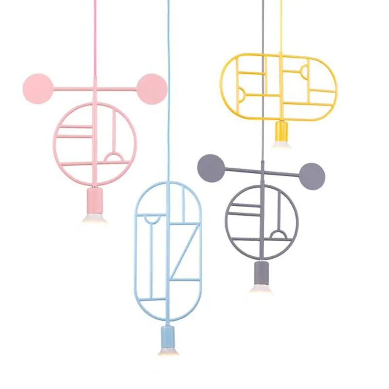 

Nordic Macaron Art Pendant Light Lovely Creative Geometrical Designer Children's room Kitchen Hanging Light Free Shipping