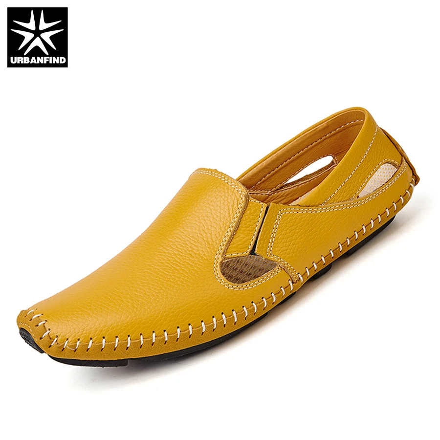 Мужские лоферы Urban Find легкие мягкие кожаные без шнуровки для вождения большие