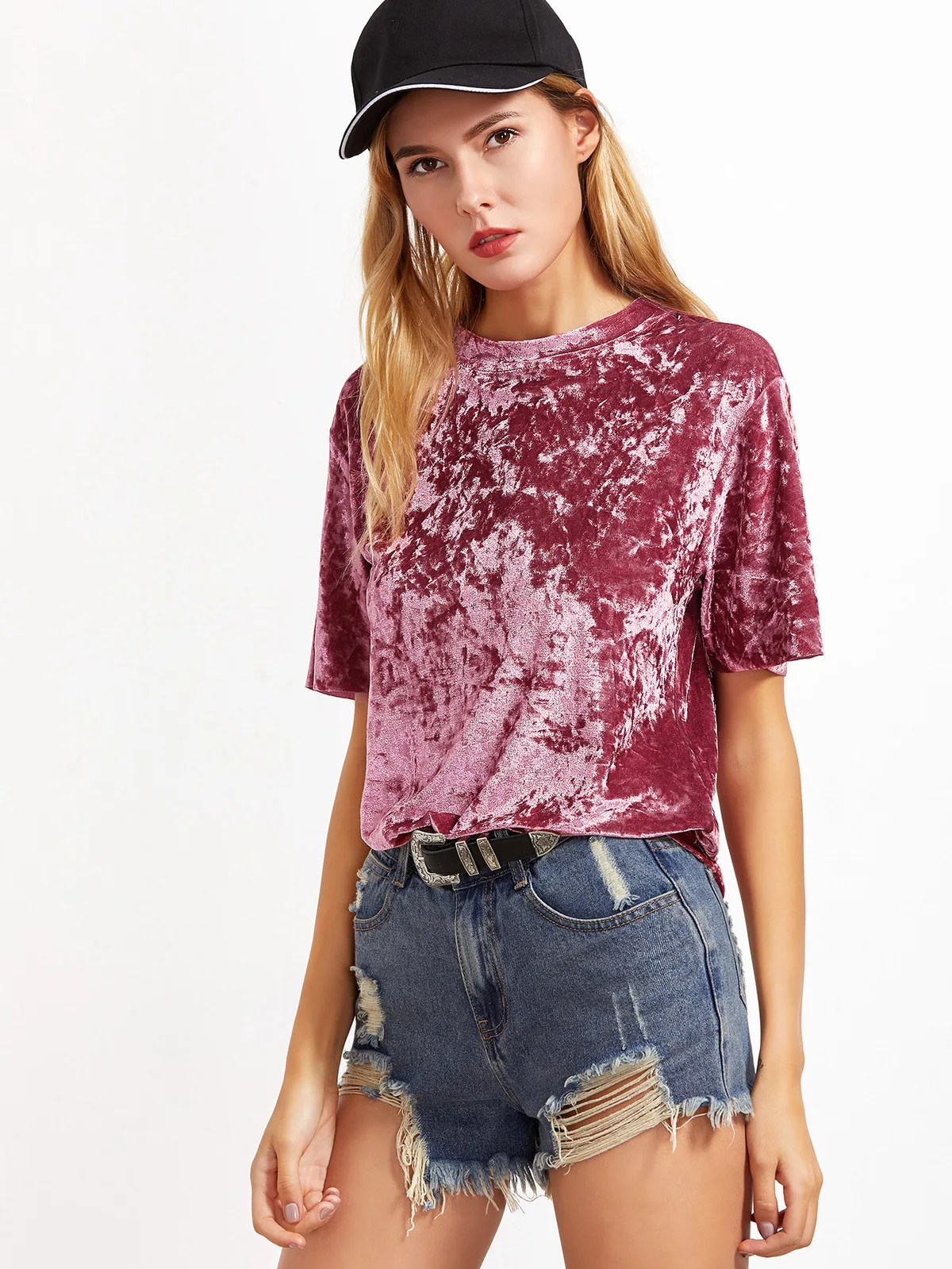 

Summer Velvet T-Shirt Vestidos Women Short Sleeve Short Tee Shirt Top Fashion Tees
