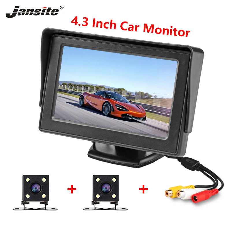 Jansite 4 3 &quotTFT lcd монитор автомобиля дисплей Проводная камера s заднего вида