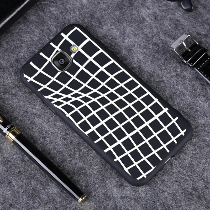 For Samsung Galaxy A3 A5 A7 2016 2017 A6 A8 Plus 2018 Case Silicone Soft TPU Cover Matte Black Pattern Phone Bags Protective |