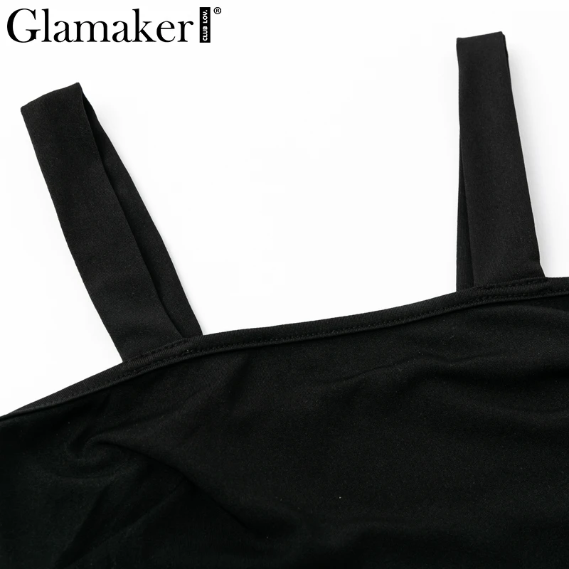 Женское платье Glamaker черное с металлической пряжкой на талии вечернее