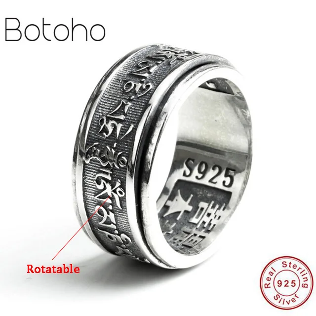 Кольцо Pure100 % из стерлингового серебра 925 пробы Винтажное кольцо ручной работы с