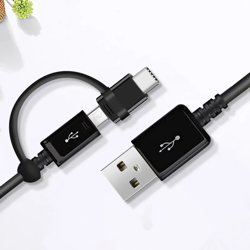 Кабель Samsung 2 в 1 Micro USB Type-C S10 S9 S8 plus Note10 Note9 Note8 Note5 Note4 C9 C7 C5 Pro S7 S6 Edge S4 Note2 J7 A9 |
