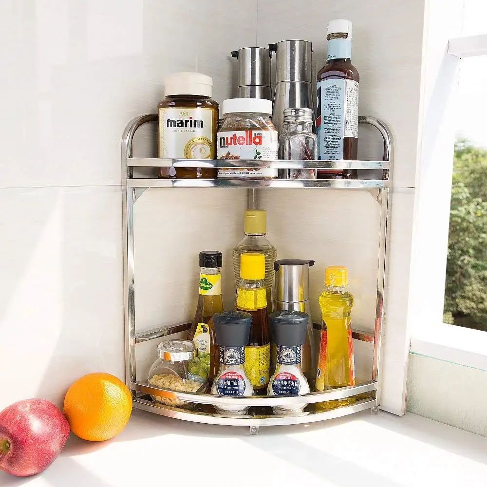 

Stainless Steel Spice Shelf Herb Jar Rack Kitchen Organizer Storage Rack Holder Stand DQZWJ05/04/03/02