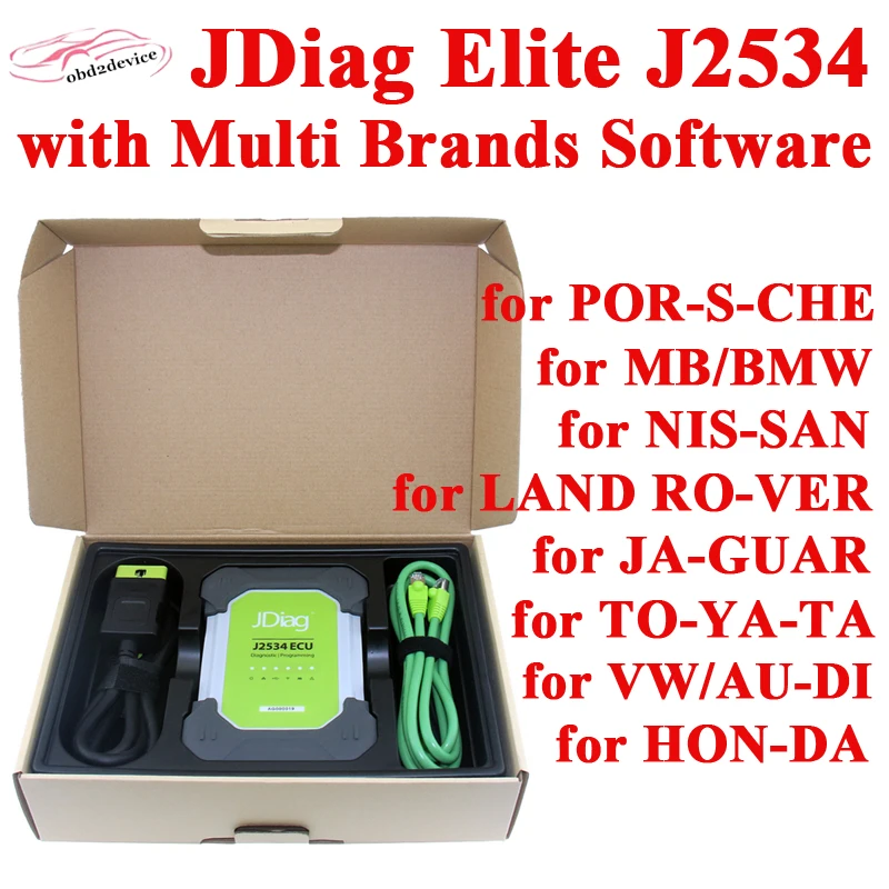 Автомобильный диагностический инструмент JDiag Elite2 для MB/PO R SCHE/AU DI/NI SSAN J2534