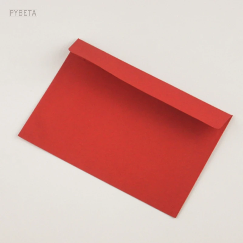 50 шт.-16*11 см 120gsm крафт-бумага приглашение на празднование свадьбы DIY Многофункциональный Конверт бизнес подарок конверты - Цвет: Красный