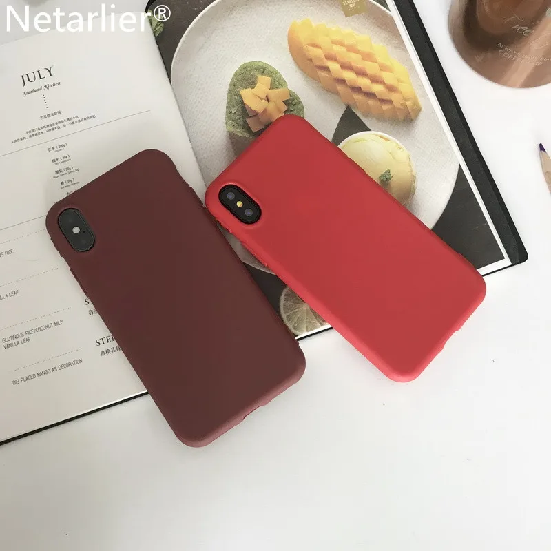 Чехол Netarlier для iPhone 6P 6splus матовый простой высококачественный силиконовый мягкий