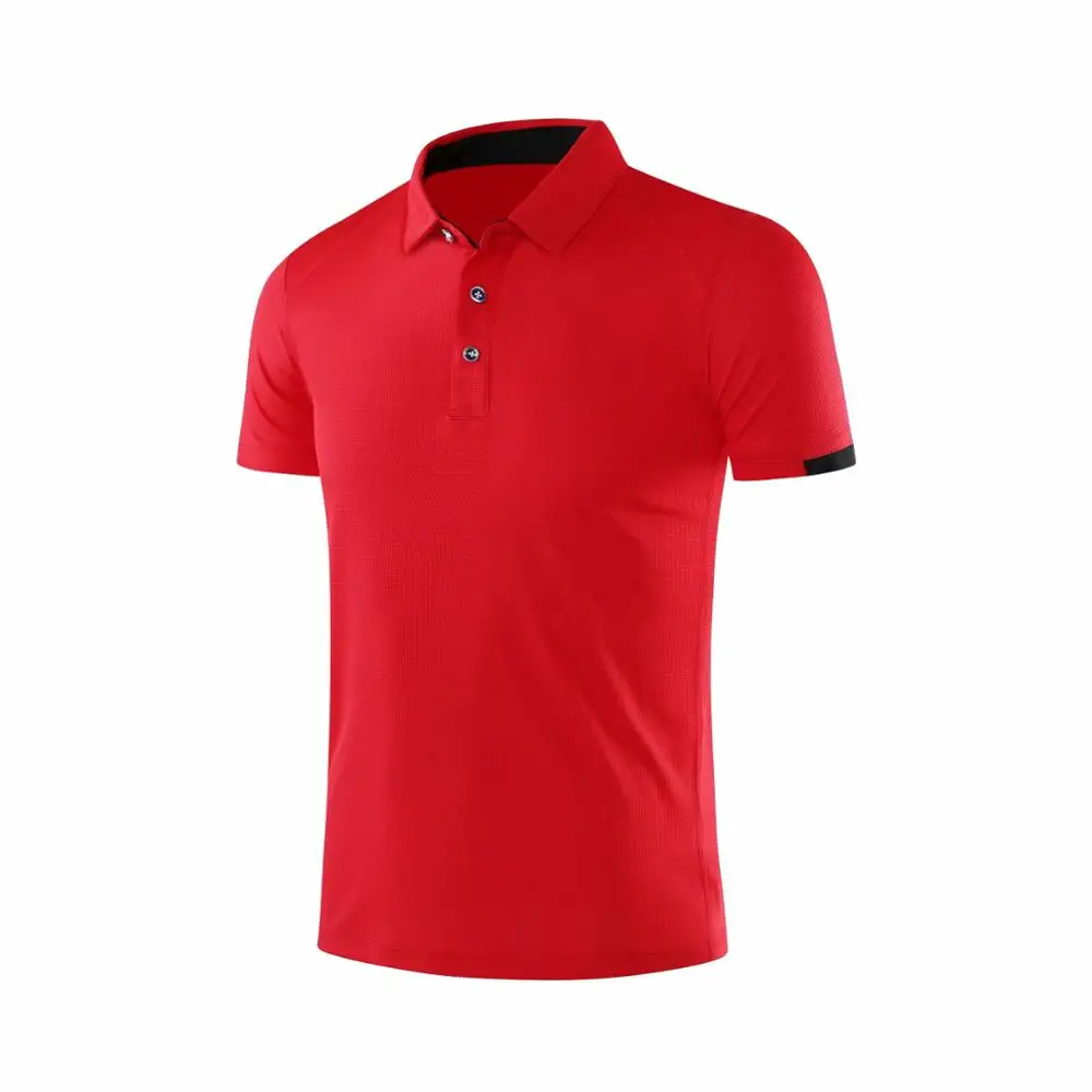 S219 red Футболка Поло для спортзала, Мужская быстросохнущая футболка для бега, топы для бега, футболки для тренировок, Спортивная футболка для фитнеса, мужские футболки для гольфа, тенниса, футболки - Цвет: S219 red