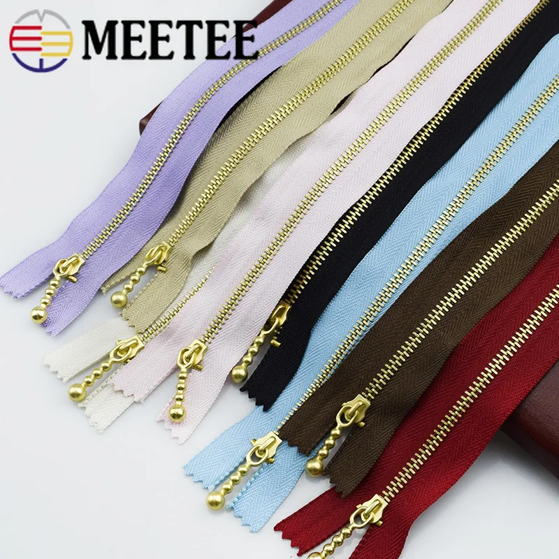 10 шт. Meetee 3 # Золотой 20 см застежка молния металлическая для шитье ремонт набор
