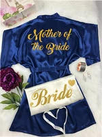 personalize wedding day bride bridesmaid bachelorette bridal shower lingerie satin pajamas robes kimonos gown gifts party favors