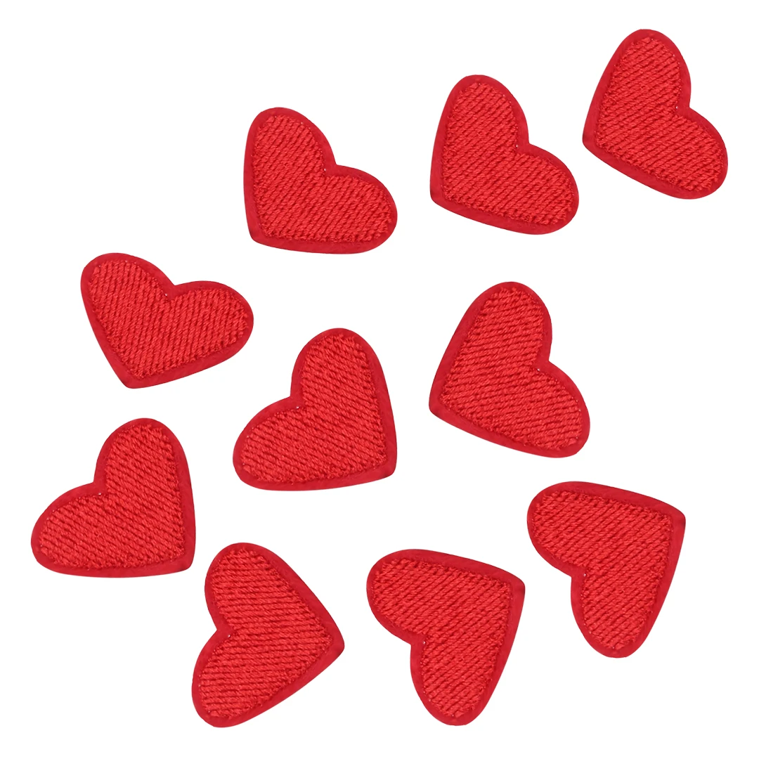 Mayitr 10 шт. Love Red Heart железная нашивка для шитья вышитая аппликация наклейки одежды