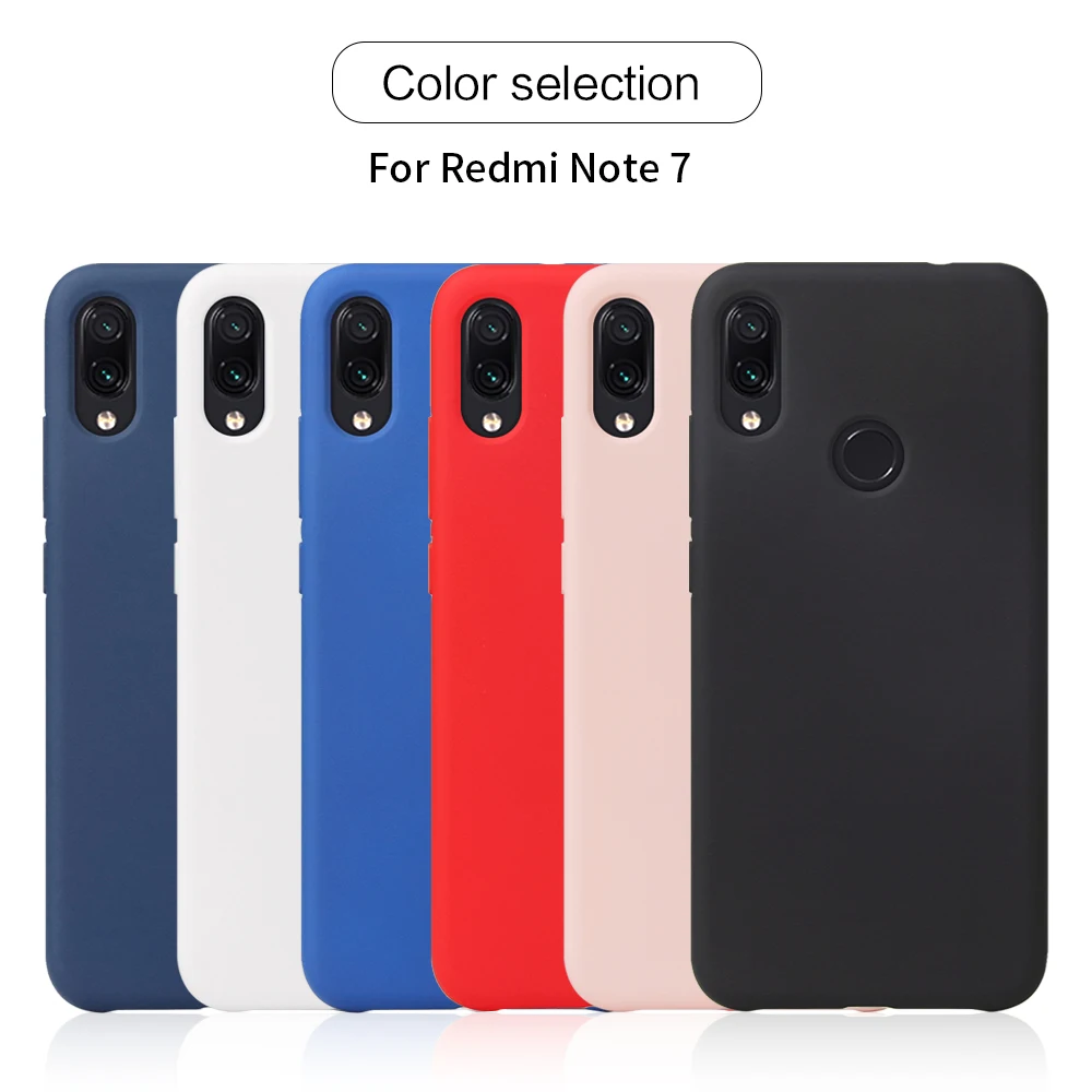 Мягкий силиконовый защитный чехол для Xiaomi redmi note 7 модный однотонный накладка Redmi