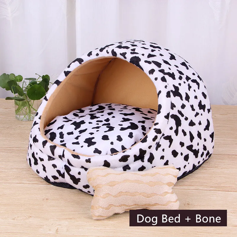 Cow bed and bone Кровать для питомца собаки, согревающая собачий домик, мягкий материал, гнездо для собак, корзины для кошек, одеяло для маленьких собак, кровати для щенков, чихуахуа - Цвет: Cow bed and bone