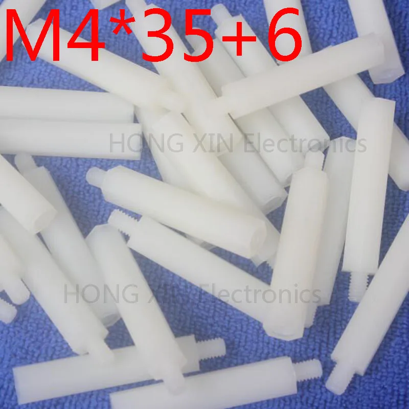 

M4*35+6 White 1pcs Nylon Standoff Spacer Standard M4 Plastic Male-Female 35mm Standoff Kit Repair Set High Quality