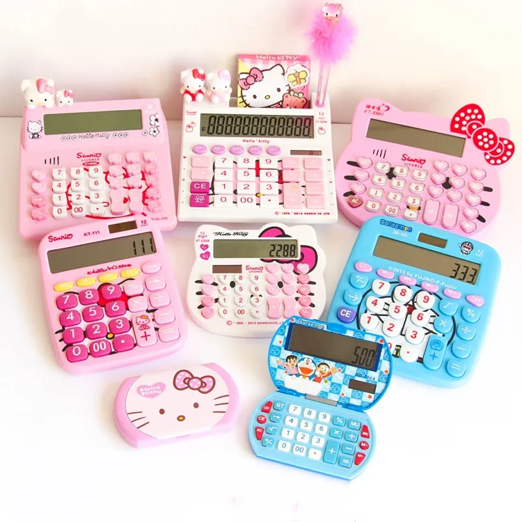 1 шт. 12 цифр Солнечный Kawaii мультфильм розовый милый hello kitty калькулятор двойной