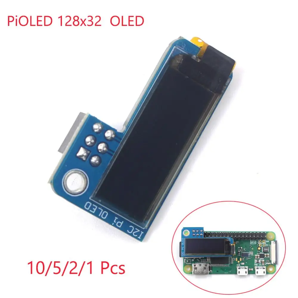 Монохромный экран PiOLED 0 91 дюйма IIC I2C 128x32 OLED для Raspberry Pi 3 Zero SSD1306 белый постоянный