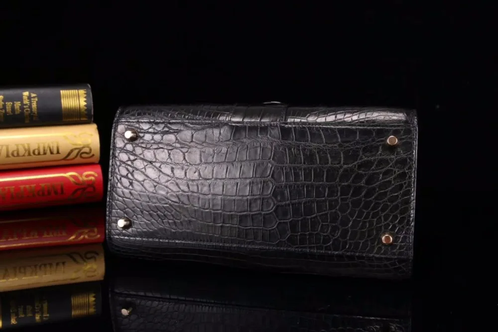 Hot selling style 100% Real/Genuine Crocodile belly Skin Leather tote shoulder bag medium size top handle cute women | Багаж и сумки