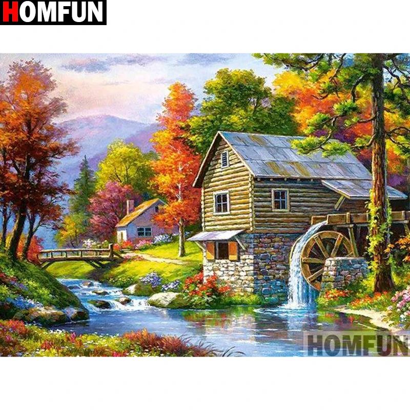 Алмазная живопись HOMFUN Дом на дереве алмазная вышивка с полными