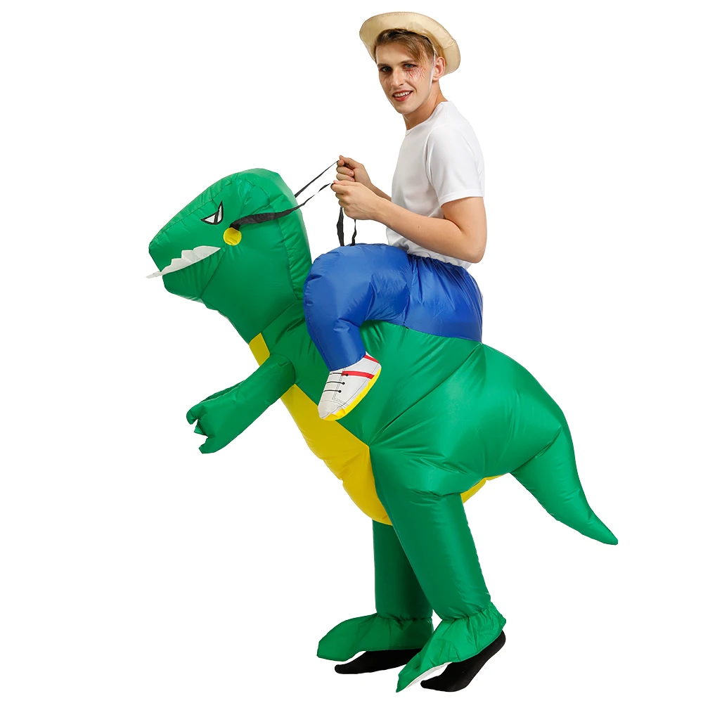 Костюм зеленого динозавра для взрослых надувной T REX костюм на Хэллоуин мужчин