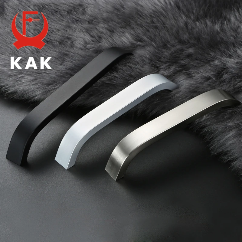 KAK кухонная ручка для дверцы шкафа черная Мебельная ящика ручки из алюминиевого