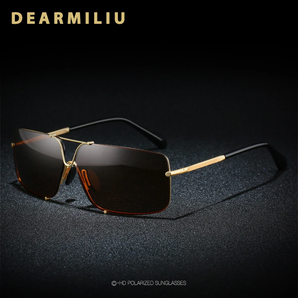 

DEARMILIU Retro Men's Polarized Sunglasses Men Driving Square Eyewear Accessories Sun Glasses UV400 Gafas De Sol shades Women