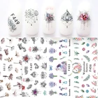 1 лист супер большого размера наклейки для ногтей типсы Цветочная серия летний Одуванчик Лаванда 3D слайдер маникюрная наклейка украшение для дизайна ногтей