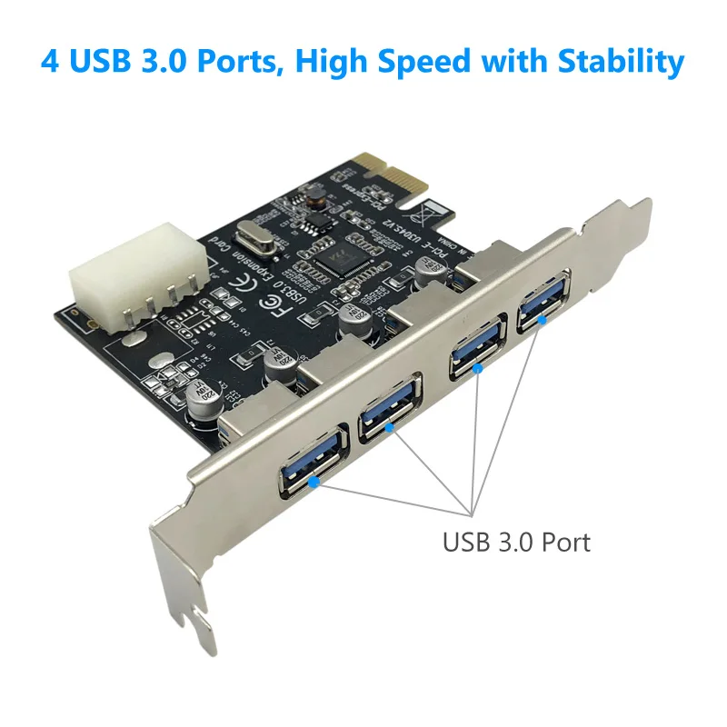 U3V PCI Express Post Card E USB 3 0 адаптер карта 4 порта 5 Гбит/с PCIE расширения добавить на карту