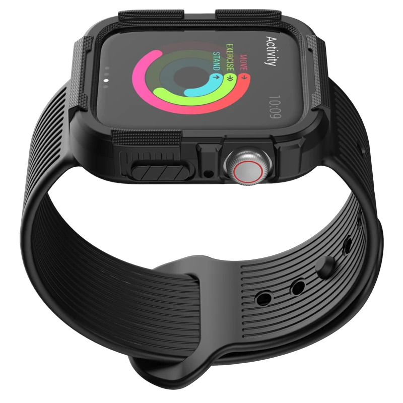 Мягкий силиконовый сменный спортивный ремешок для Apple Watch, серия 4, браслет на запястье, ремешок для iWatch 44 мм, 40 мм, защитный чехол, крышка