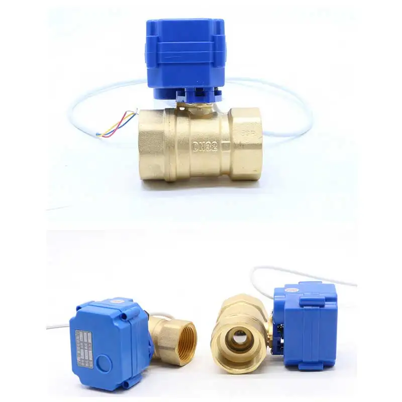AC220V/DC12V DC24V 2-ходовой латунный моторизованный шаровой клапан миниатюрный