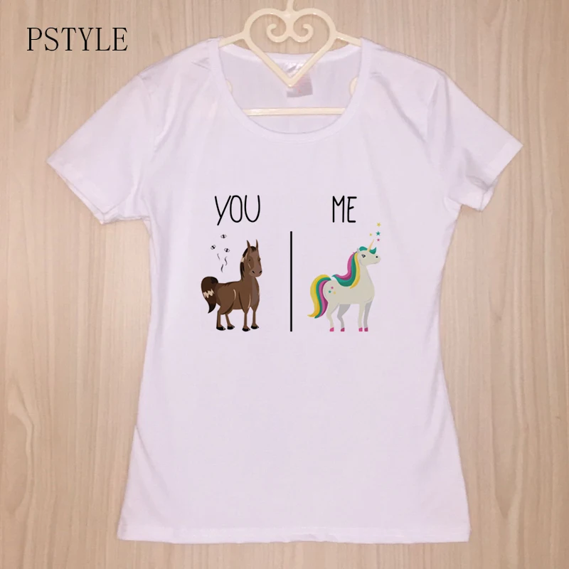 Me Unicorn You Donkey Женская забавная Футболка Harajuku футболка с героями мультфильмов
