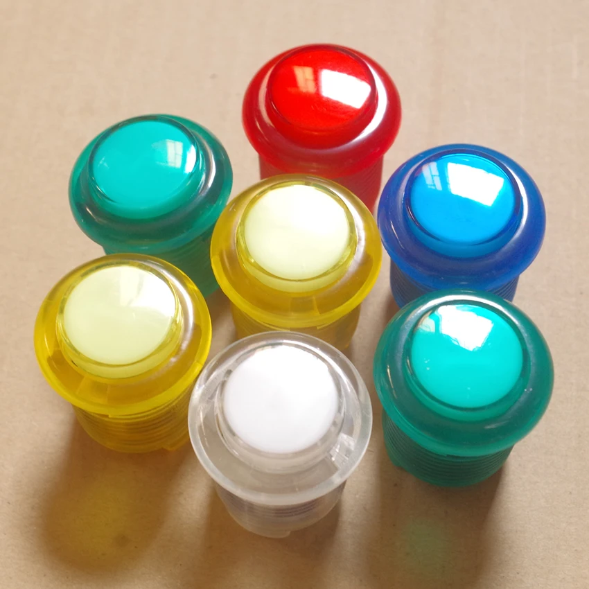 2 шт./лот 28 мм Светодиодная Кнопка с подсветкой прозрачная винтовая аркадная