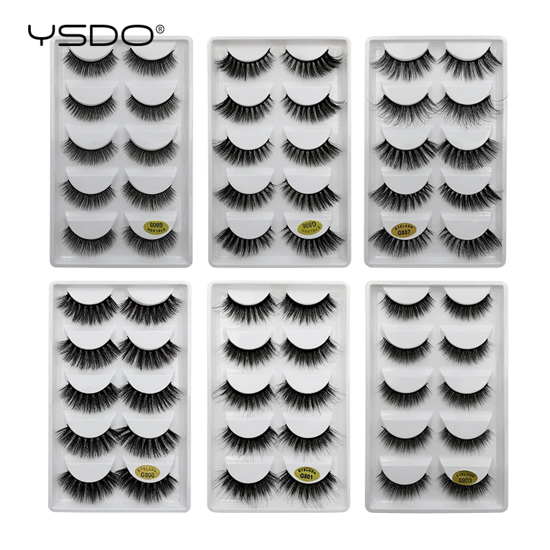 YSDO 5 пар норковых ресниц натуральный длинный макияж 3d норковые накладные ресницы