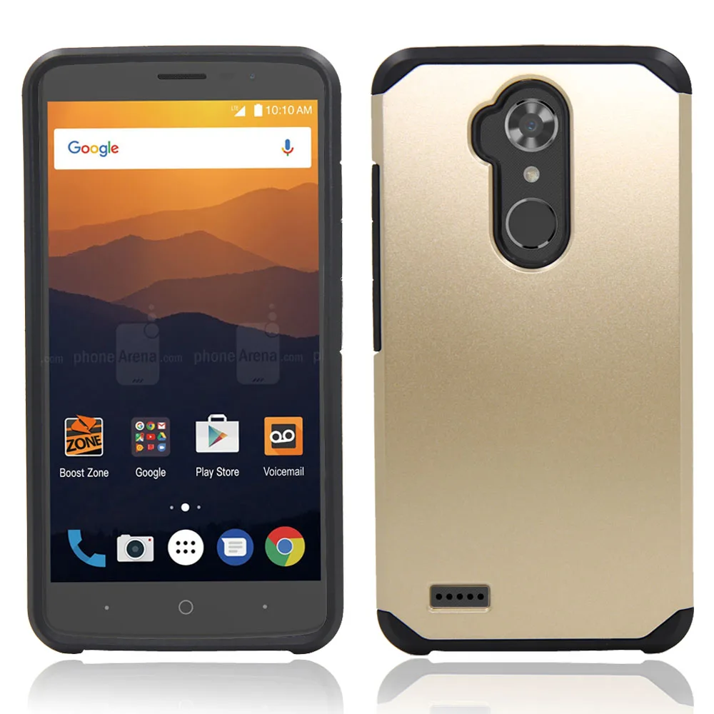 Двухслойный противоударный защитный Гибридный чехол для ZTE Max XL тонкий жесткий