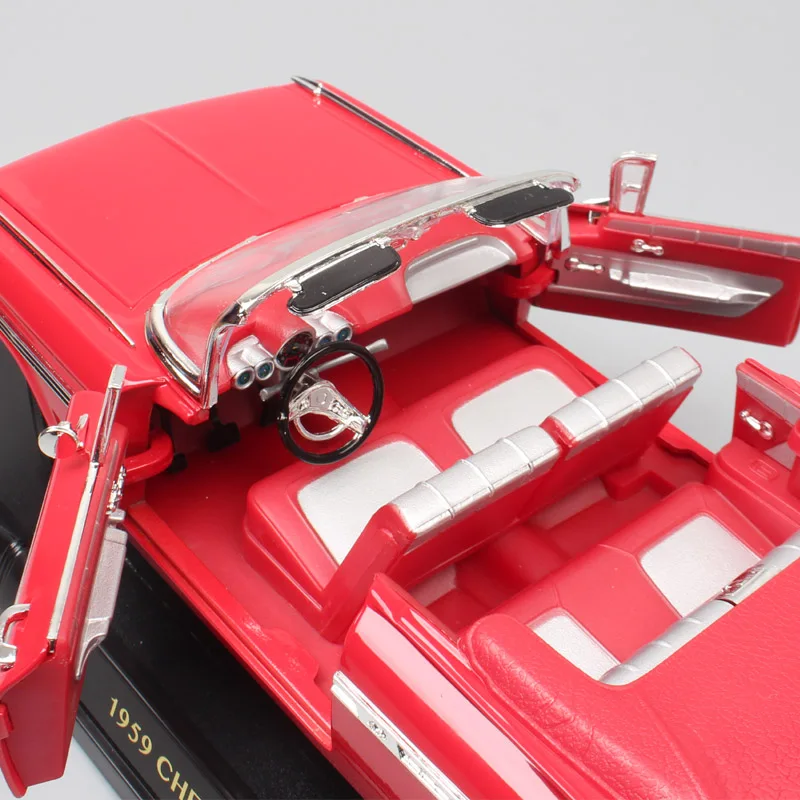 Дорожный Подпись классический Chevy 1959 Chevrolet lmpala Spyder литья под давлением 1:18 большой металлическое ведро модели автомобилей и игрушечные транспортные средства для детей