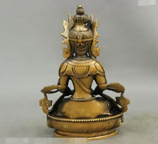 S4506 8 &quotТибетский храм Чистая Бронзовая Амитаюс долголетка богиня Будда